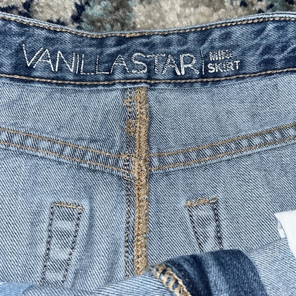 VANILLA STAR DENIM JEAN MINI SKIRT - Picture 4 of 6